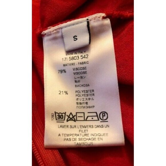 PREOWNED GIVENCHY FALL 2017 RED WHITE LOGO PRINT CELEBRITY-OWNED BODYSUIT SZ SM - Picture 9 of 12